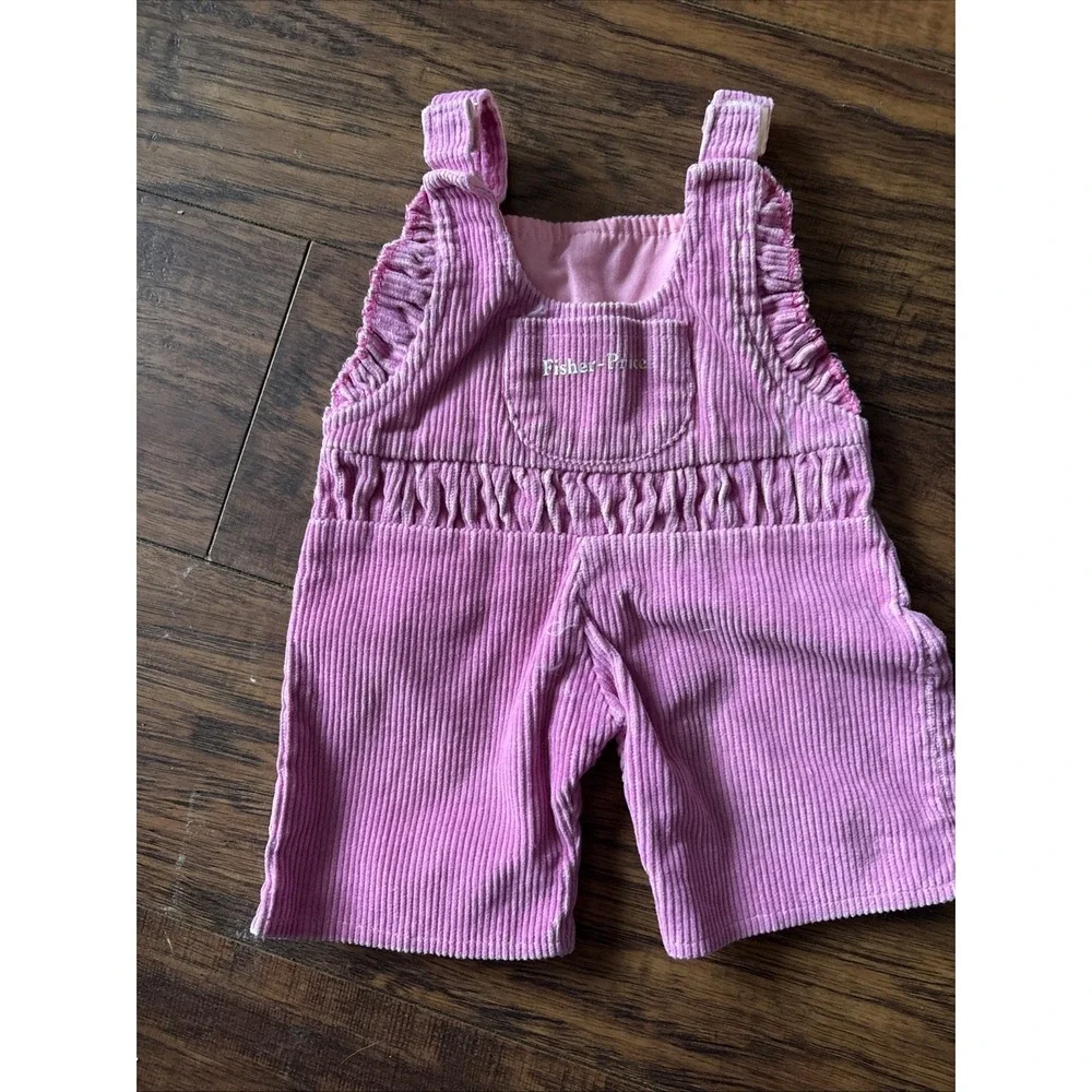 VINTAGE Doll/TEDDY BEAR fisher price BRAND Corduroy  BIB OVERALLS
